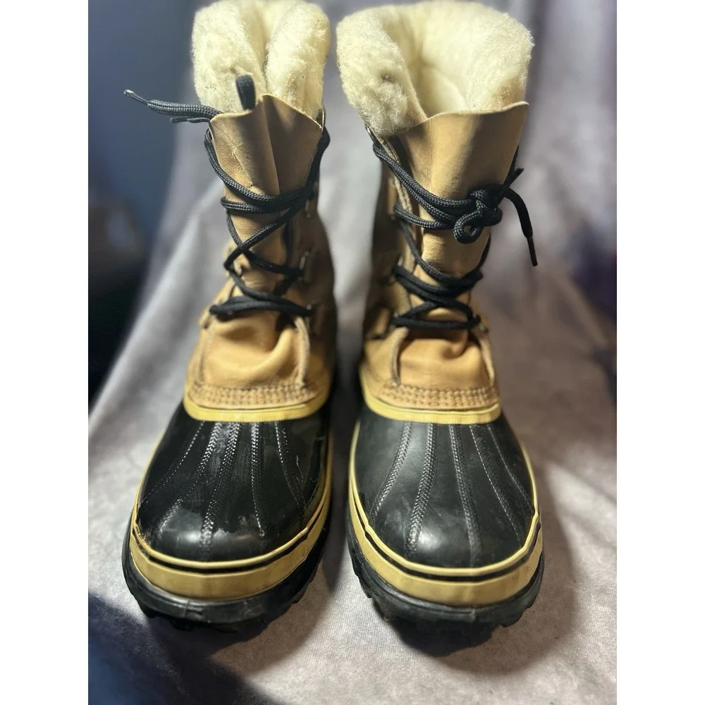 Sorel Caribou Boots Size 10 Made in Canada Kaufman Leather Winter Snow Boots